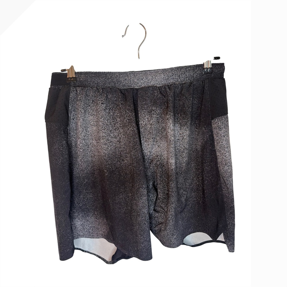 Lululemon Mens Surge Lined Short Black Speckle Print Athletic Performance M
